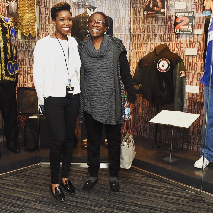 Nwaka Onwusa with Afeni Shakur inside the exhibition