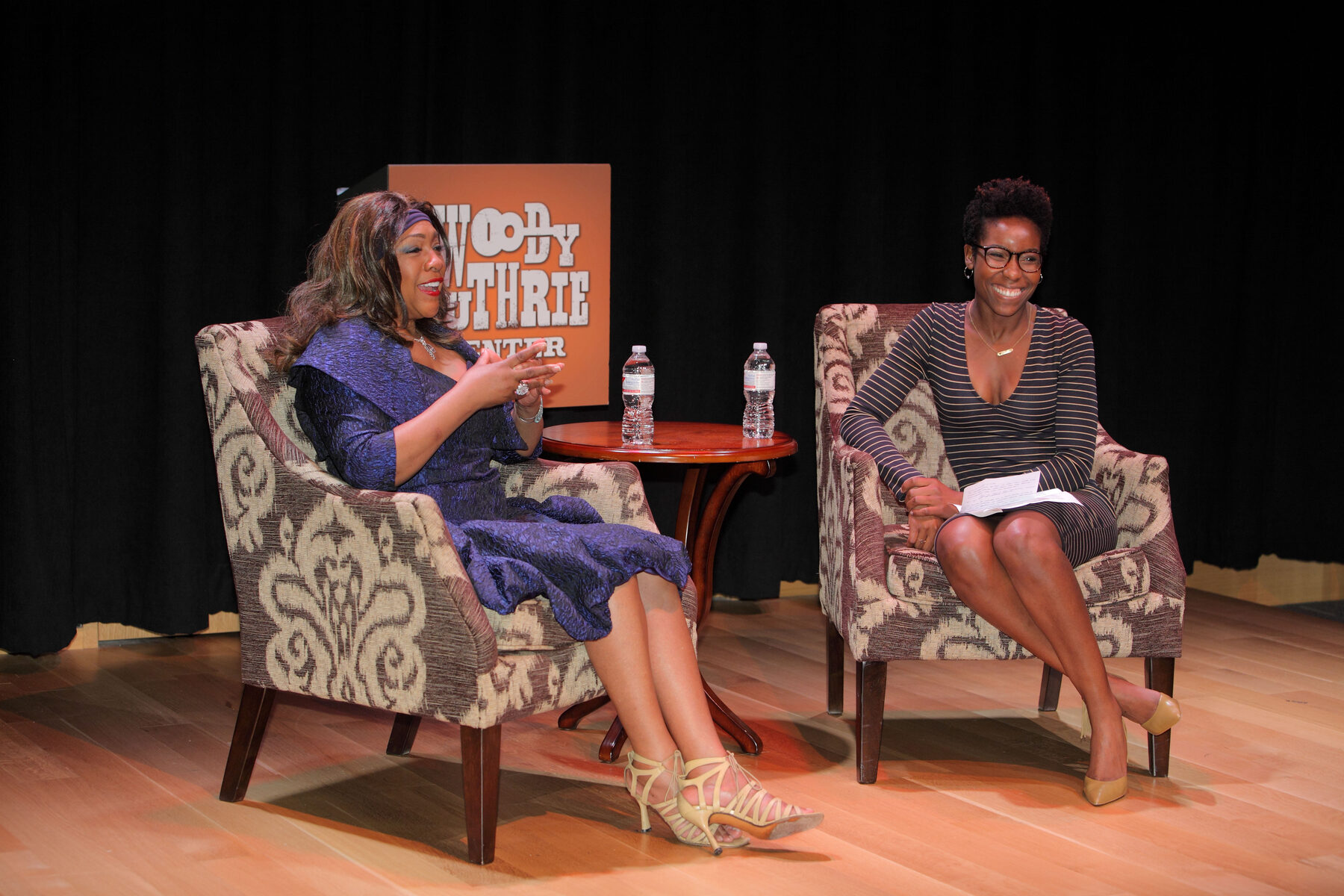 Nwaka Onwusa in conversation with Mary Wilson of The Supremes on stage